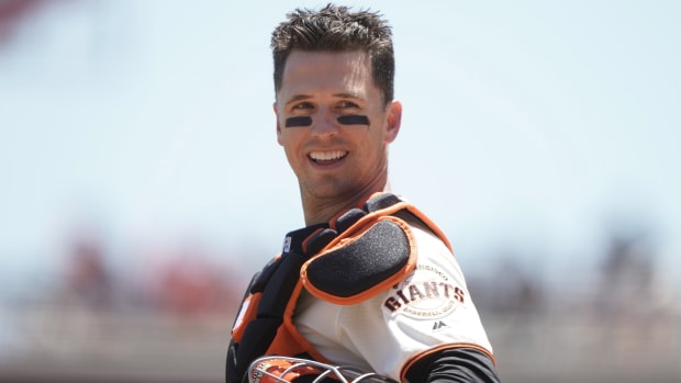 Giants catcher Buster Posey plays against the Diamondbacks on June 30, 2019.